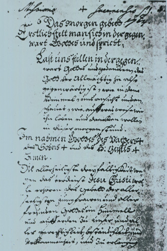 First page, Steensen's Schwerin prayerbook
